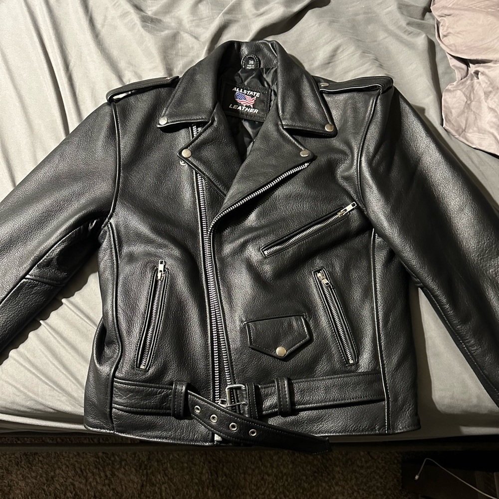 Brand new Allstate leather jacket